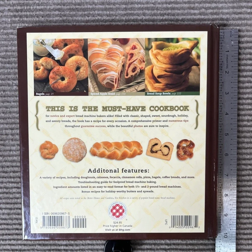Better Homes and Gardens Bread Machine Baking Cookbook 1.5 & 2lb Loaf Recipes